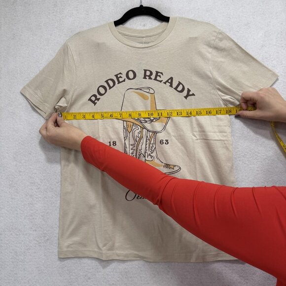 Pendleton Shirt Mens Small Beige Rodeo Ready Graphic Western Cowboy 1863 Tee - Picture 7 of 9